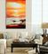 Abstract Orange Canvas Painting Wall Decor Covered With Thin Plastic Layer