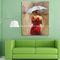 Acrylic Modern Art Oil Painting Decorative Wall Art Girl with Red Dress  on Canvas